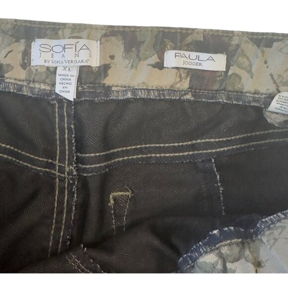SOFIA jeans by Sofia Vergara Women SZ XL Paula Jogger Pull On Pant Camo Print - Picture 4 of 13